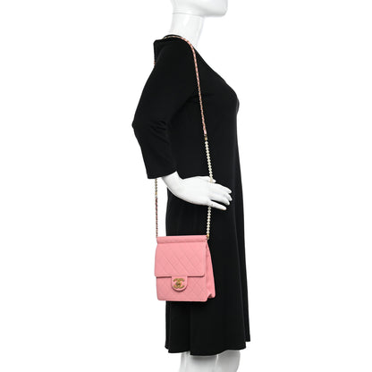 Chanel Lambskin Quilted Chic Pearls Flap Pink 2 of 11