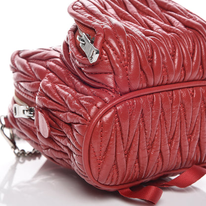Miu Miu Nappa Matelasse Lux Mini Backpack Rosso 9 of 11
