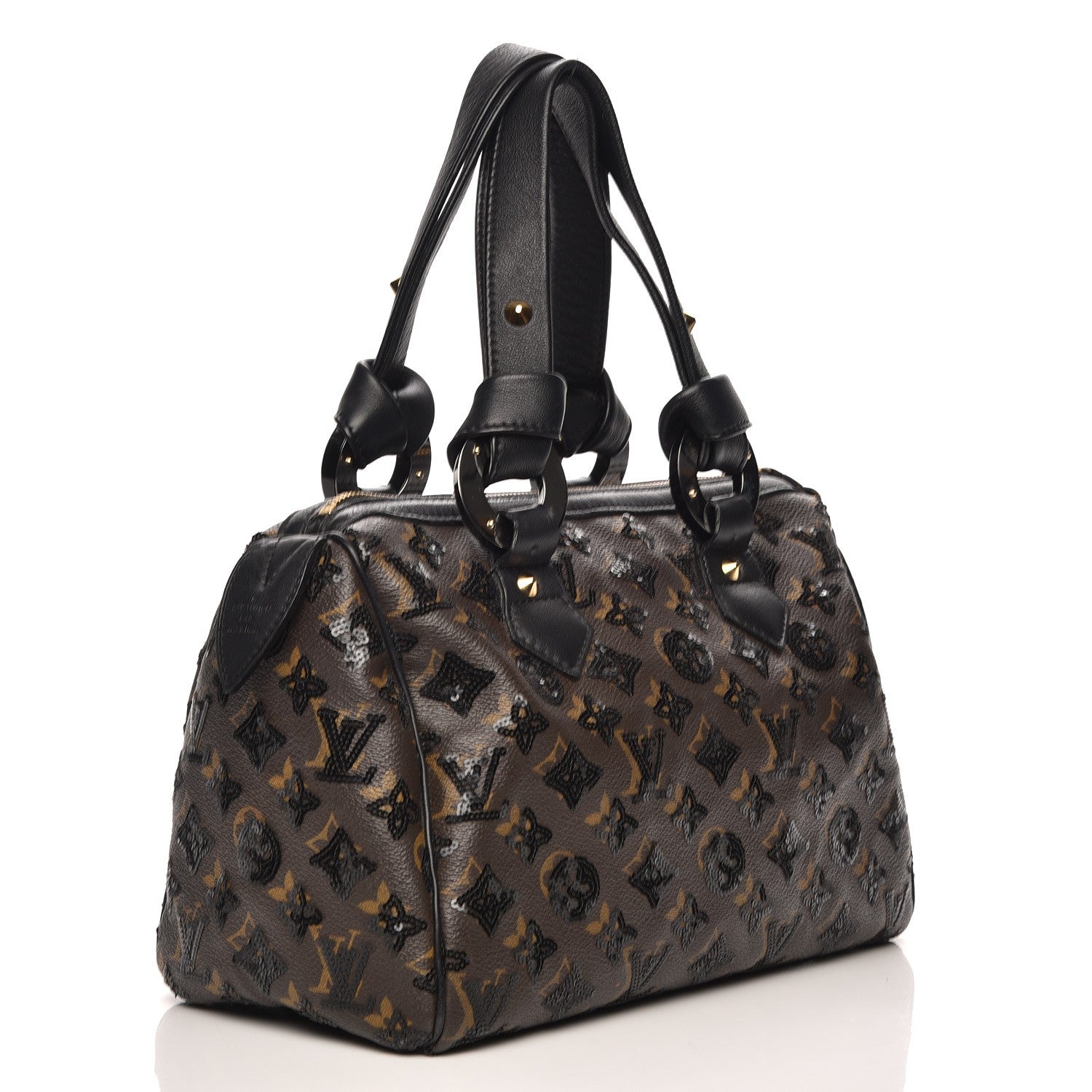 Louis Vuitton Monogram Sequins Eclipse Speedy 28 Black 3 of 8
