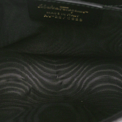 Salvatore Ferragamo Calfskin Laser Cut Mini Miss Vara Bow Chain Bag Black Gold 5 of 10