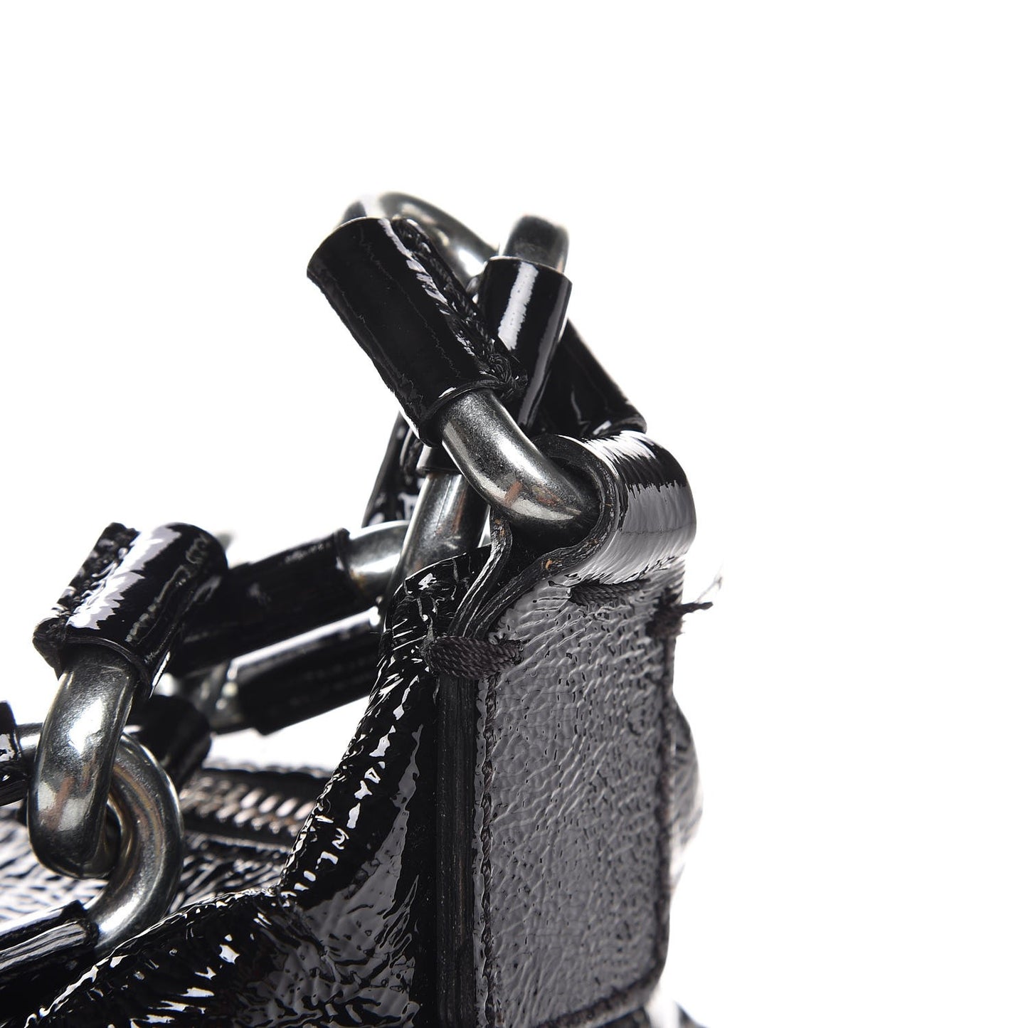 Crinkled Patent Betty Hobo Black