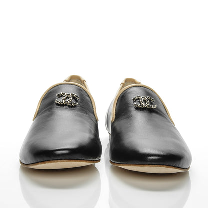 Chanel Lambskin CC Loafers 36.5 Black 2 of 7