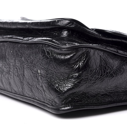 Saint Laurent Crinkled Calfskin Matelasse Monogram Large Niki Chain Satchel Black 8 of 9