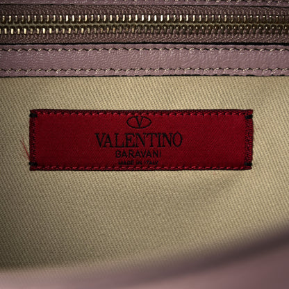 Valentino Garavani Vitello Crystal Embellished Medium Glam Lock Rockstud Flap Poudre 6 of 18