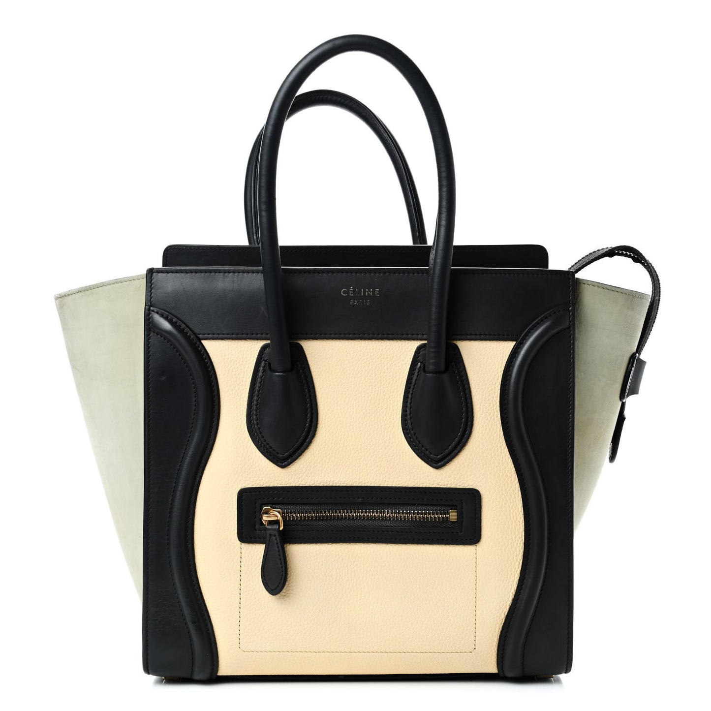 Drummed Calfskin Nubuck Micro Tri-Color Luggage Corn