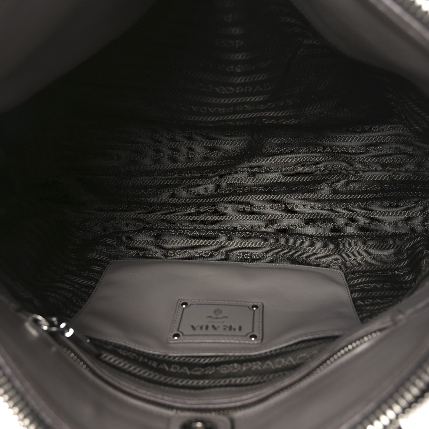 Prada Soft Calf Double Zip Shoulder Bag Argilla 5 of 9
