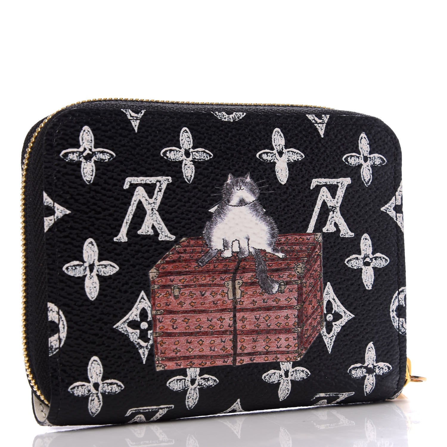Louis Vuitton Catogram Zippy Coin Purse Black 3 of 7