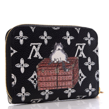 Louis Vuitton Catogram Zippy Coin Purse Black 3 of 7