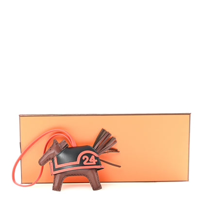 Hermes Milo Lambskin Grigri Rodeo Robeo 24 Bag Charm PM Terre Black Capucine 9 of 11