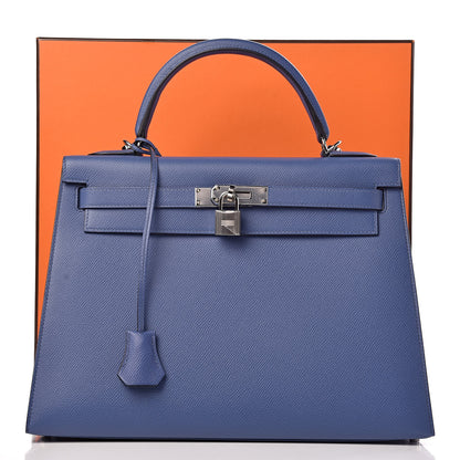 Hermes Epsom Kelly Sellier 32 Bleu Brighton 43 of 43