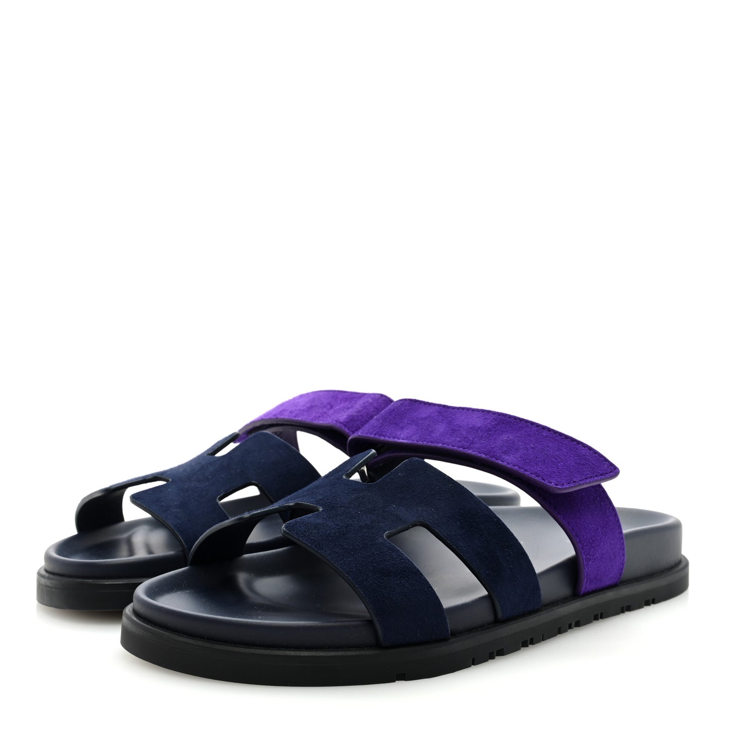 Suede Goatskin Womens Chypre Sandals 39.5 Marine Violet Majorette