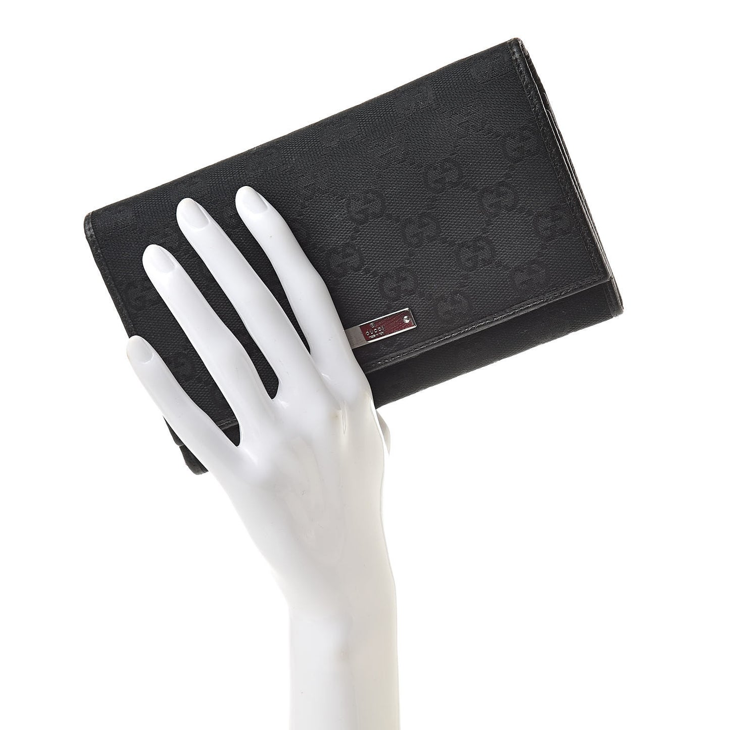 Monogram Metal Bar Continental Flap Wallet Black