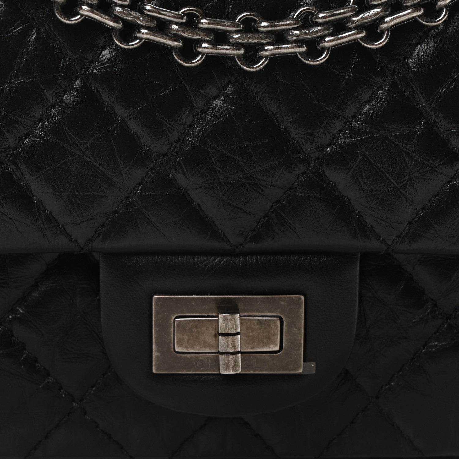 Chanel Aged Calfskin Quilted 2.55 Reissue 225 Flap Black 8 of 11