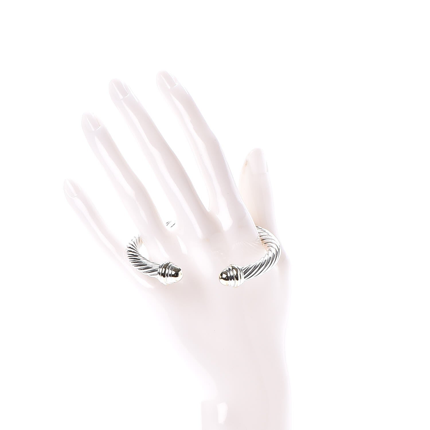 David Yurman Sterling Silver 14K Yellow Gold 7mm Cable Classics Bracelet 2 of 4
