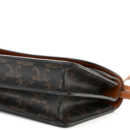 Celine Triomphe Canvas Lambskin Wallet On Strap Tan 11 of 11
