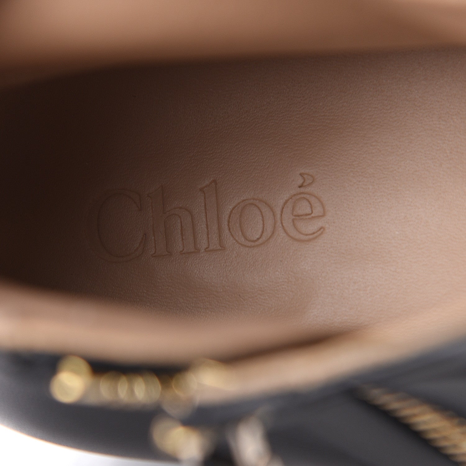 Chloe Nappa Sheepskin Studded Susanna Ankle Boots 35 Black Gold 12 of 15