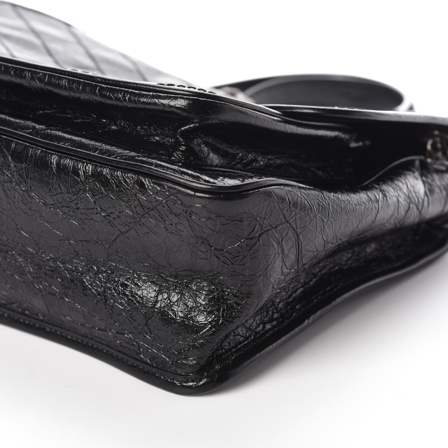 Saint Laurent Crinkled Calfskin Matelasse Monogram Medium Niki Chain Satchel Black 10 of 10