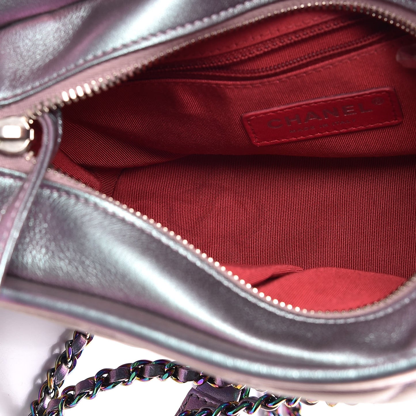 Iridescent Lambskin Calfskin Quilted Small Gabrielle Hobo Light Purple