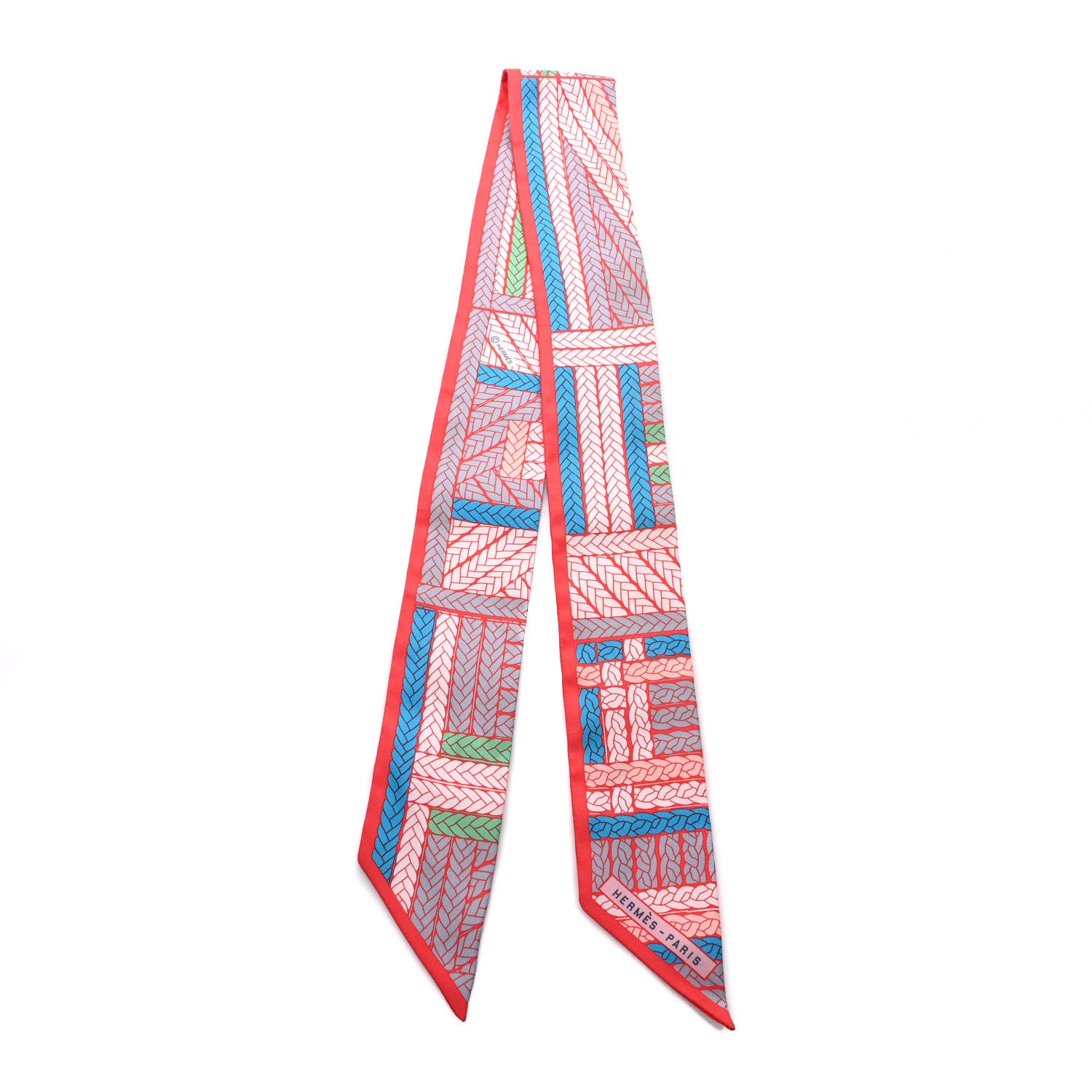 Hermes Silk Tresses H Twilly Bleu Grenadine 2 of 3