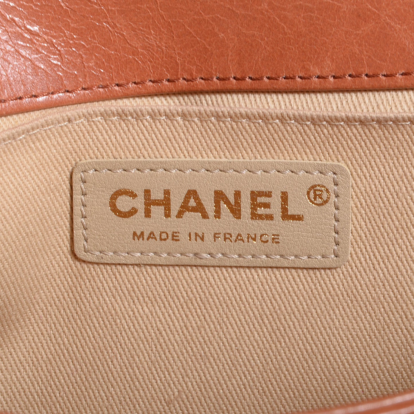 Calfskin Quilted Medium Boy Flap Light Brown