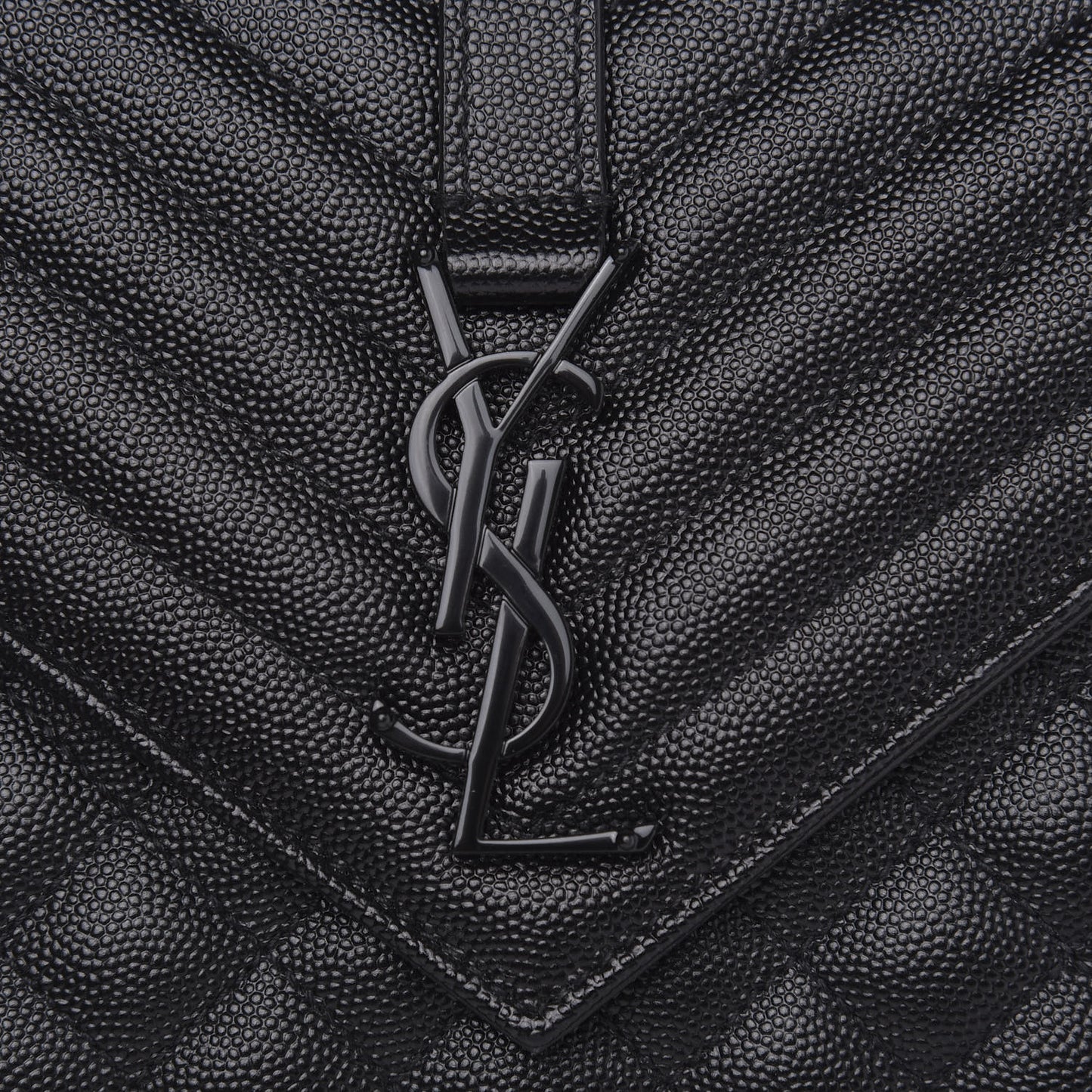 Grain De Poudre Textured Mixed Matelasse Triquilt Medium Monogram Satchel Black