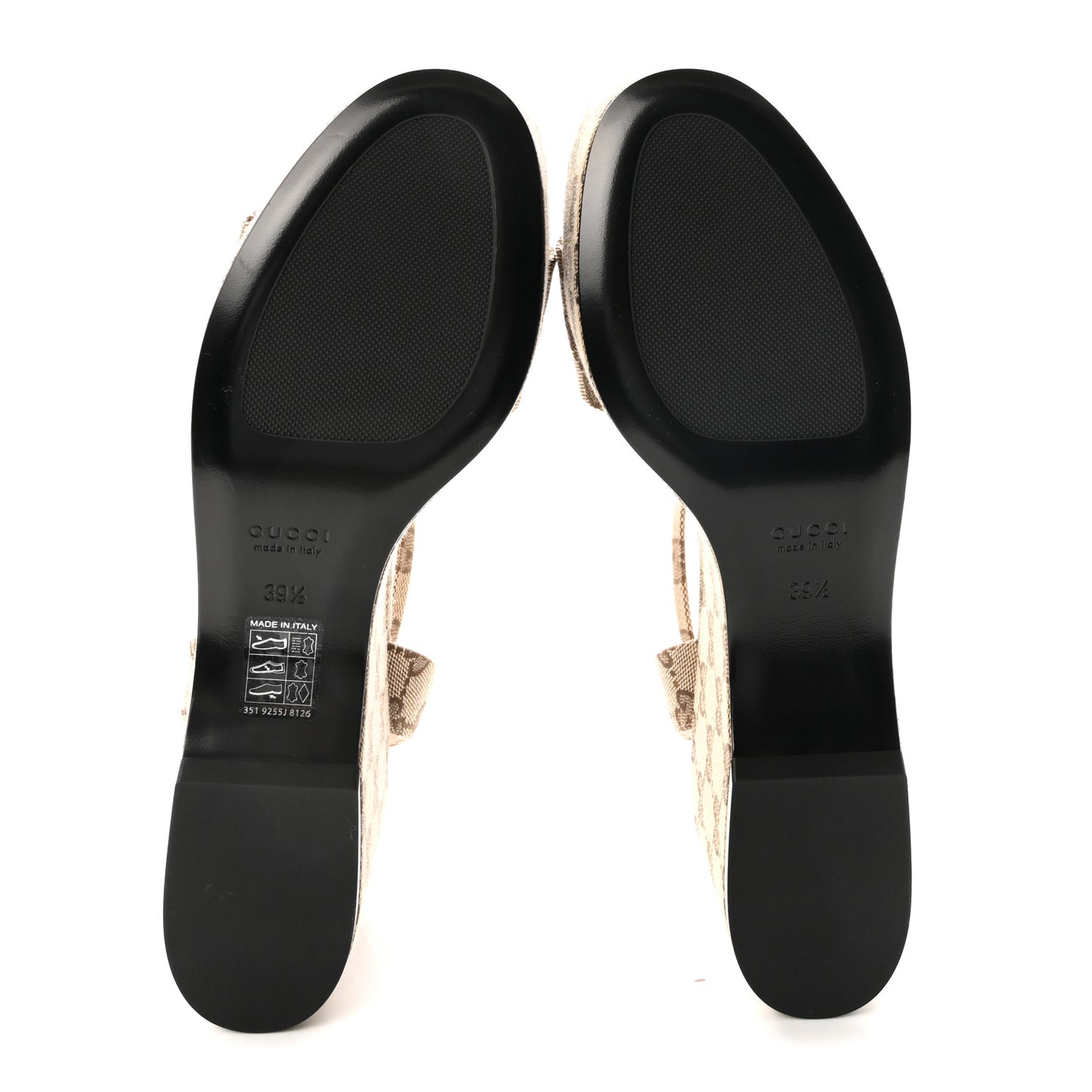 Monogram Nappa Chalotte Horsebit Ankle Strap 75mm Flatform Sandals 39.5 Beige Ebony