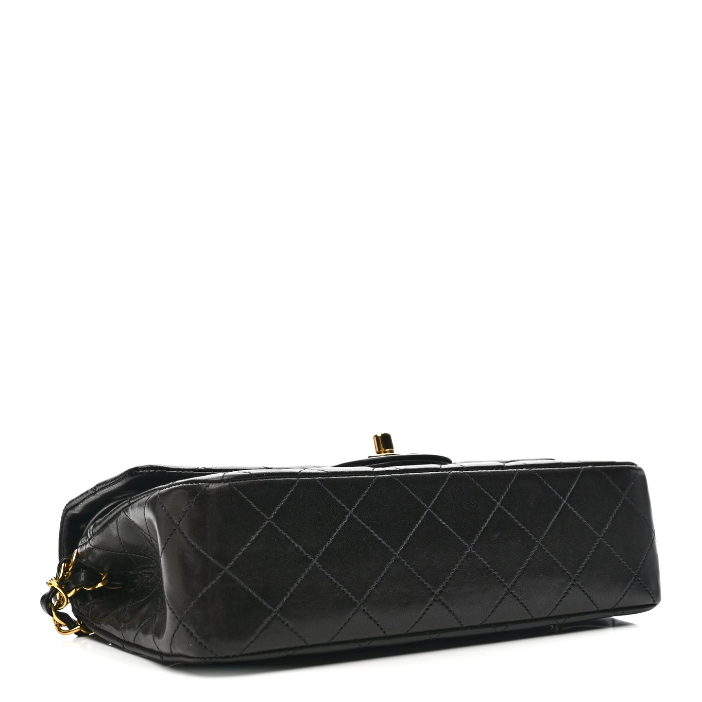 Lambskin Quilted Small Double Flap Black