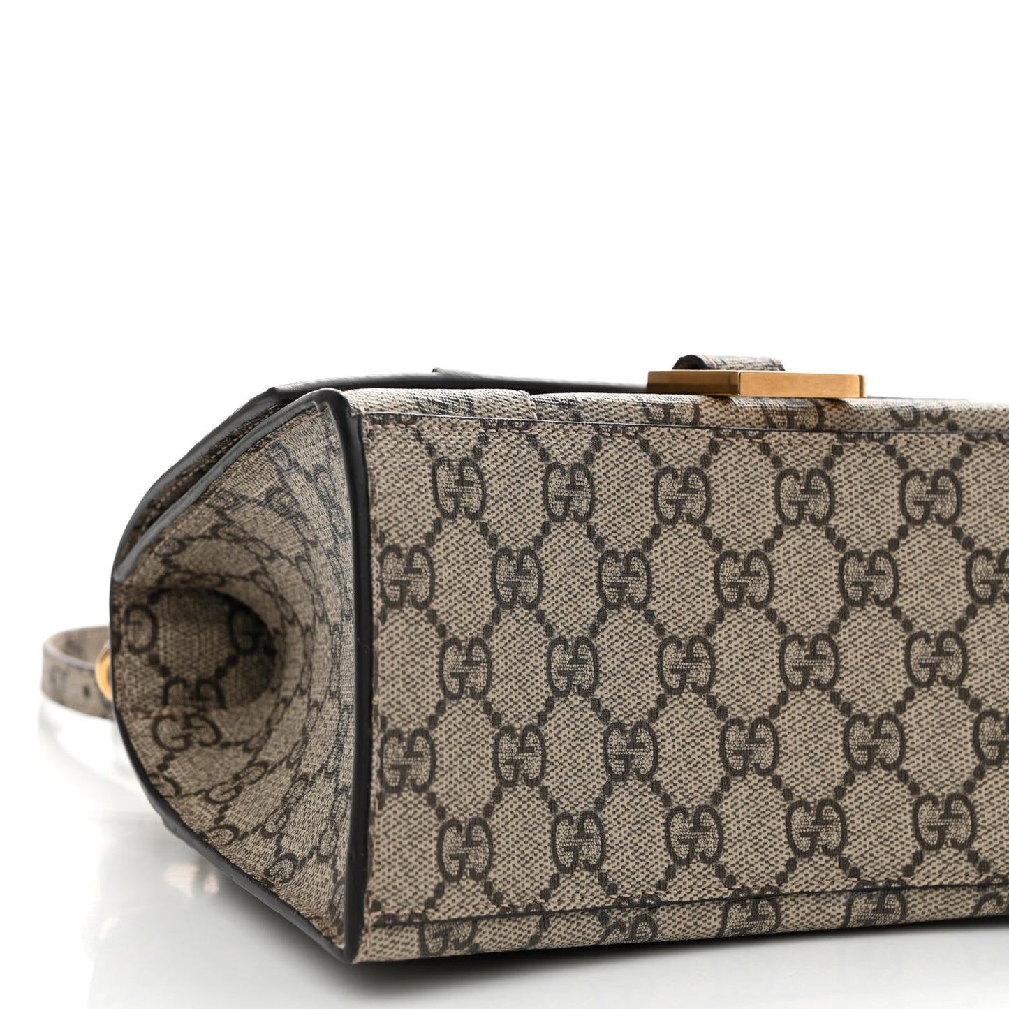 X GUCCI GG Supreme Monogram Small Hourglass Top Handle Bag Beige Ebony