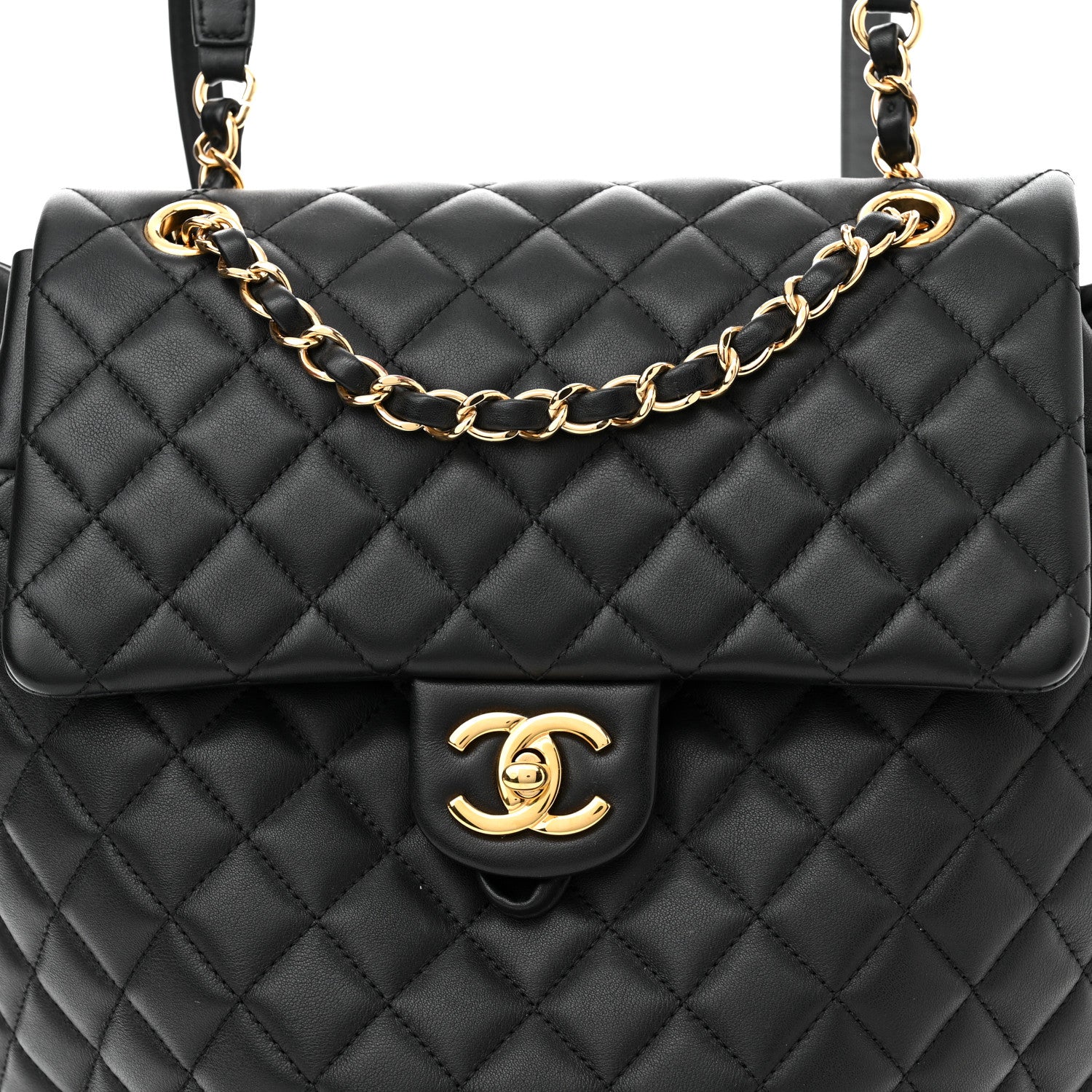 Chanel Lambskin Quilted Large Urban Spirit Backpack Black 8 of 10