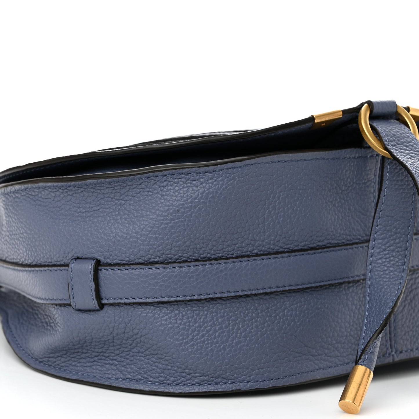 Calfskin Medium Marcie Round Crossbody Bag Street Blue