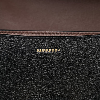 Burberry Goatskin Cotton Canvas Vintage Check Small D-Ring Bag Black Antique Yellow 7 of 10