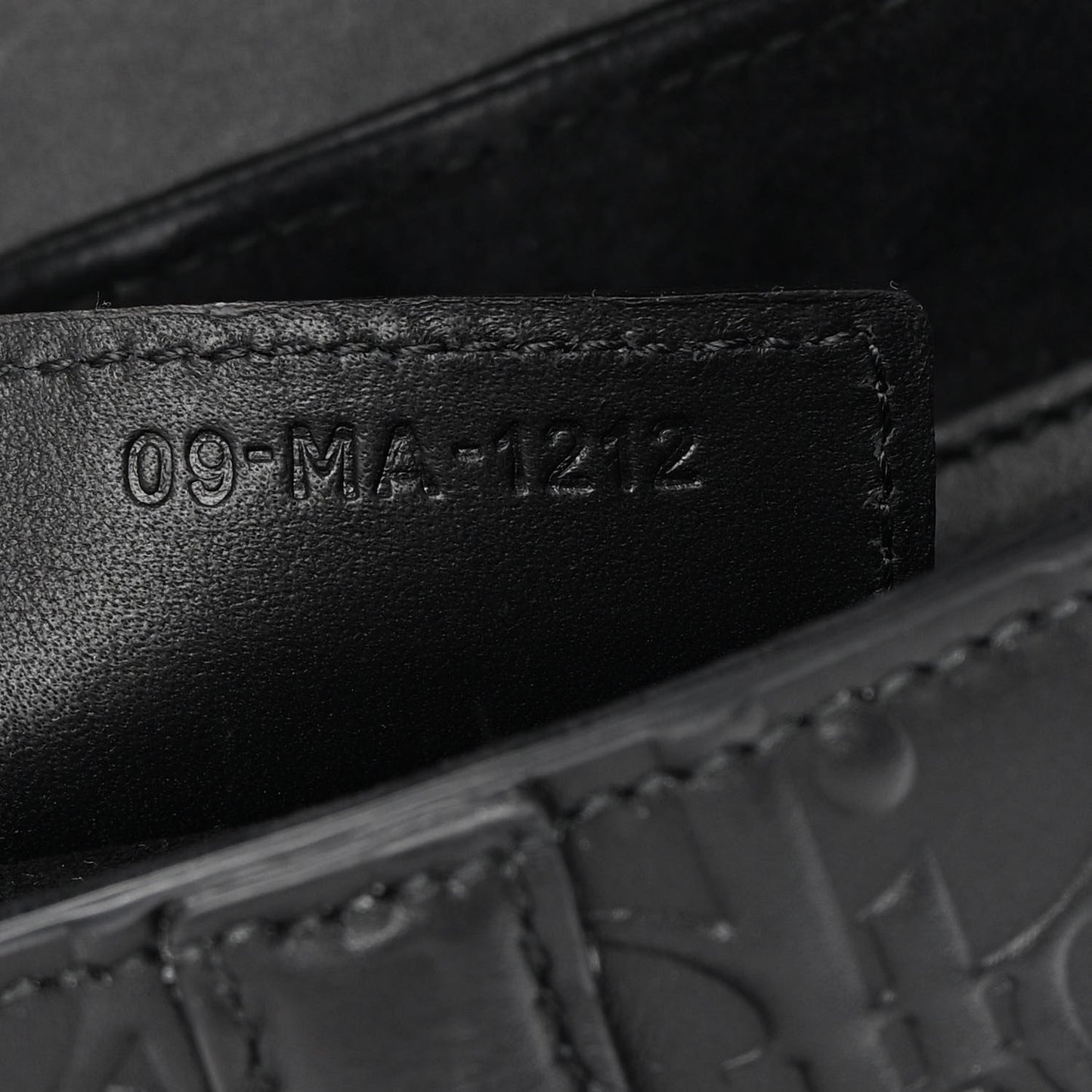 Calfskin Embossed Oblique Saddle Bag With Strap Black