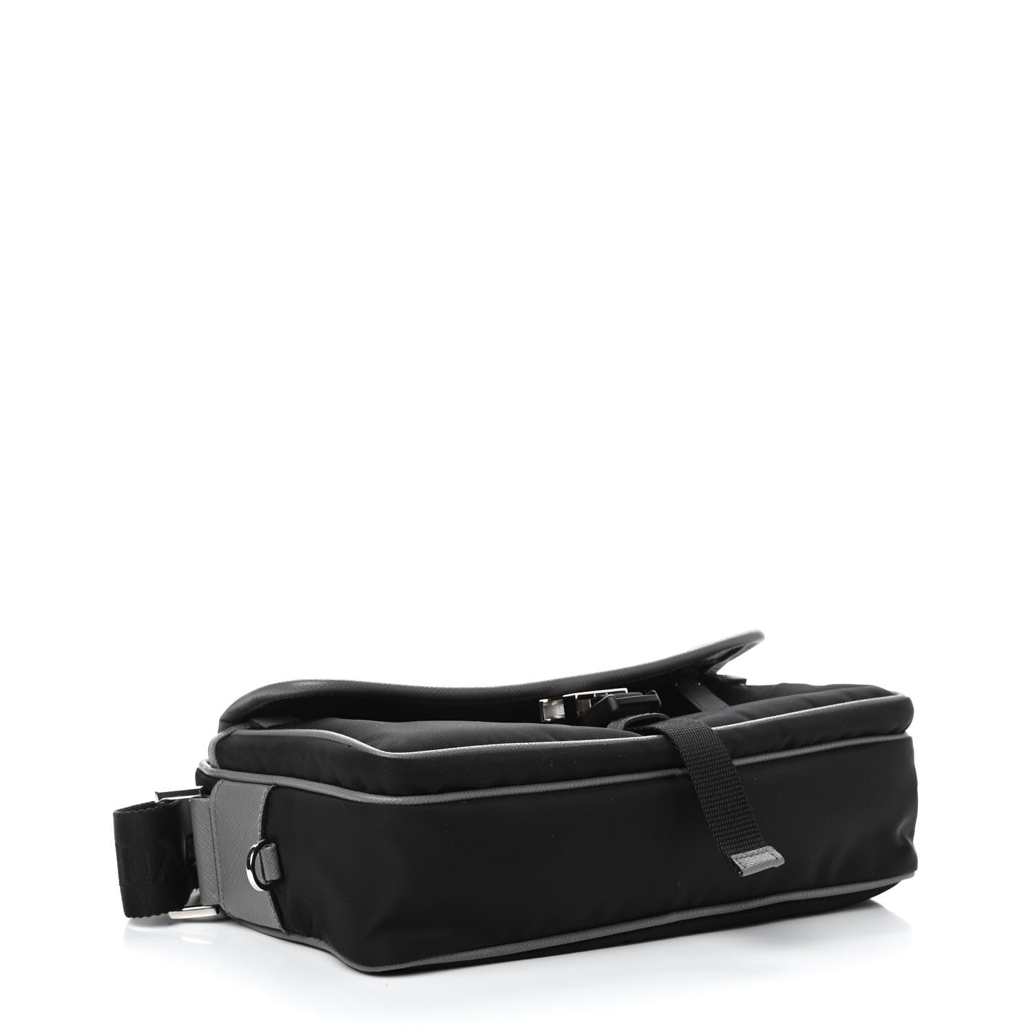 Prada Tessuto Nylon Messenger Bag Black Blue 3 of 4