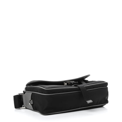 Prada Tessuto Nylon Messenger Bag Black Blue 3 of 4