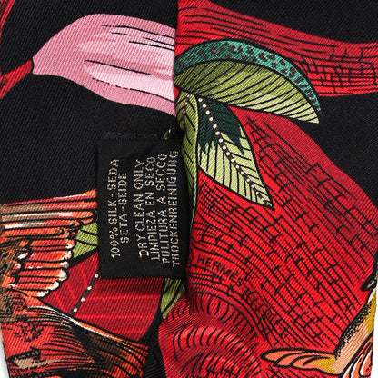 Hermes Silk Tree Of Song Twilly Black Rouge Vert 4 of 4