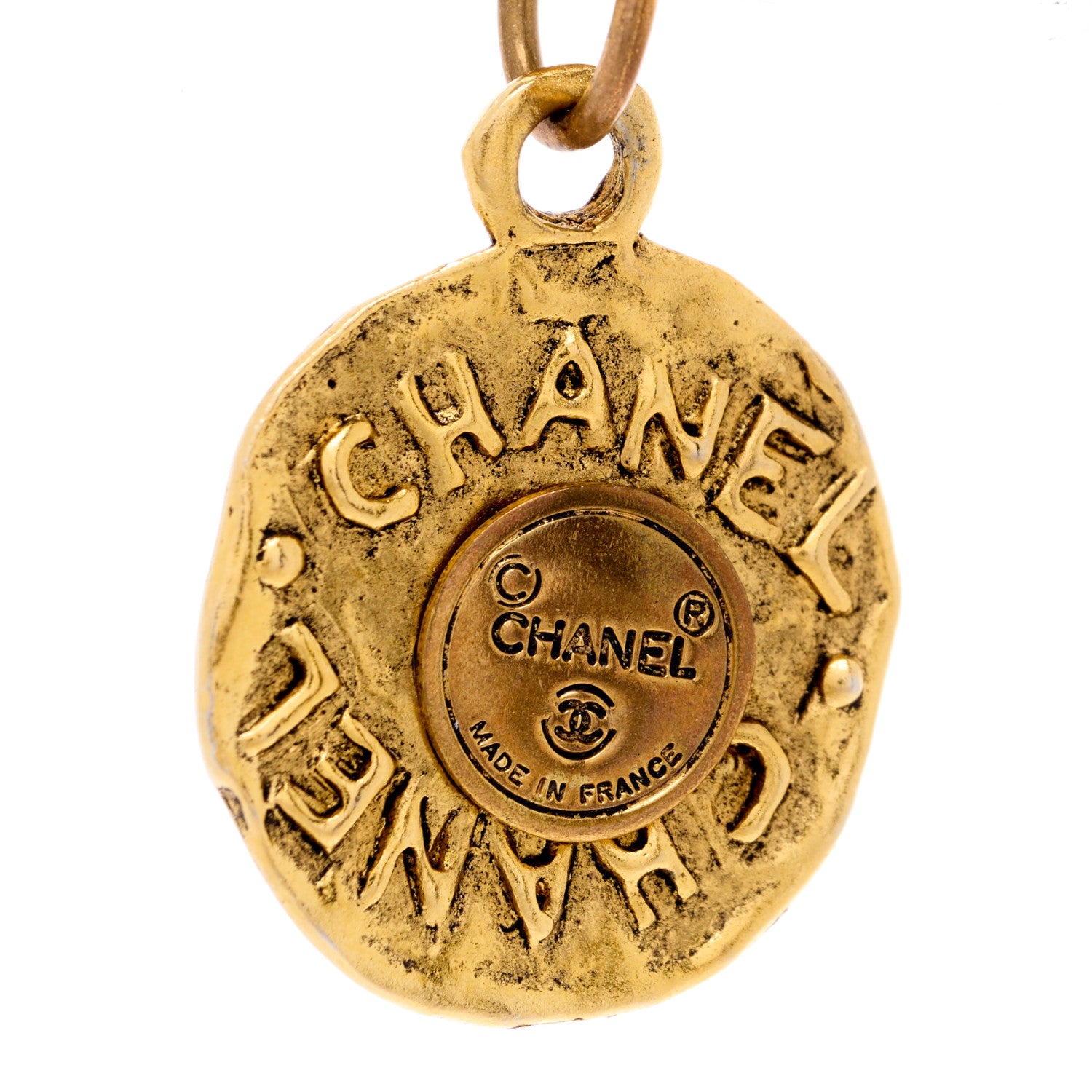 Chanel Metal CC Drop Medallion Brooch Gold 4 of 4