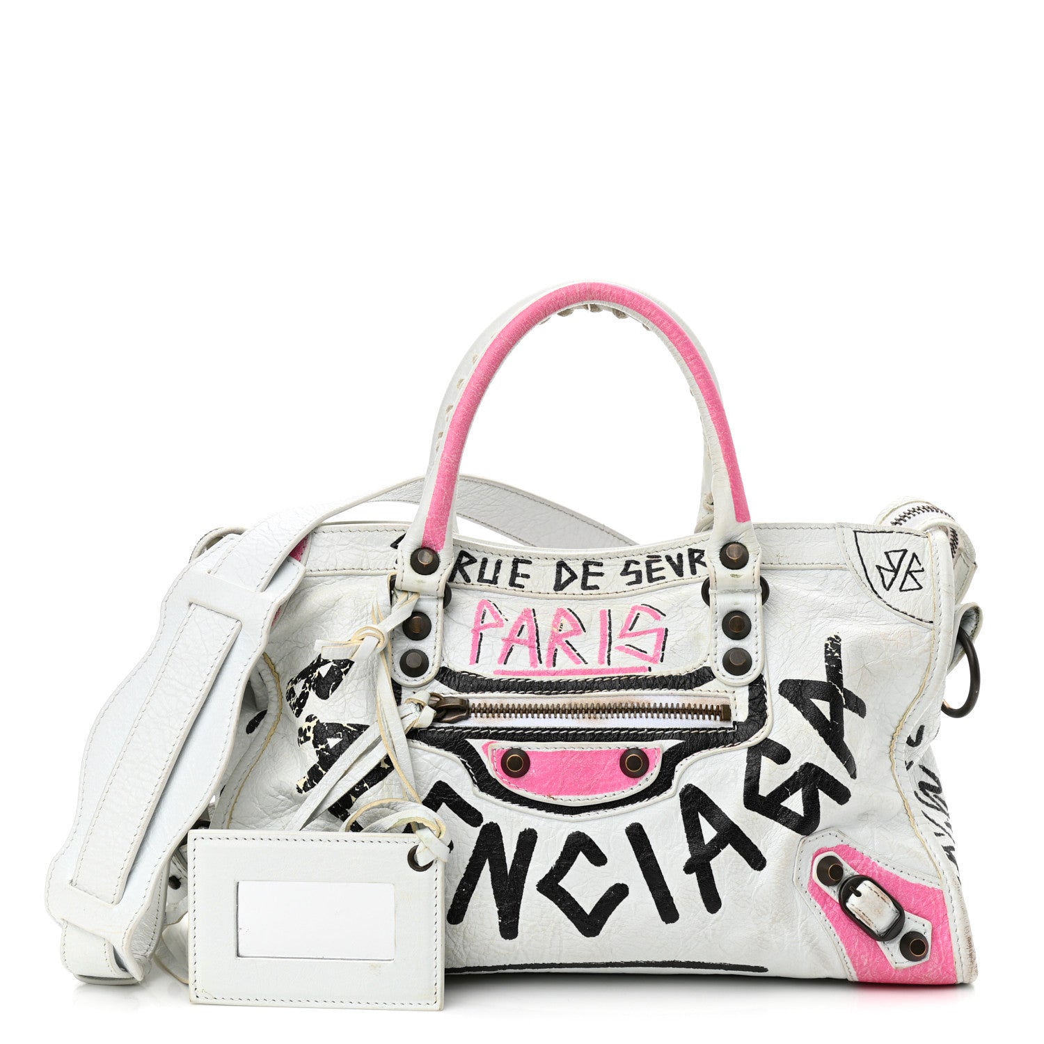 Balenciaga Agneau Graffiti All Over Classic Hardware S City White Multicolor 1 of 20