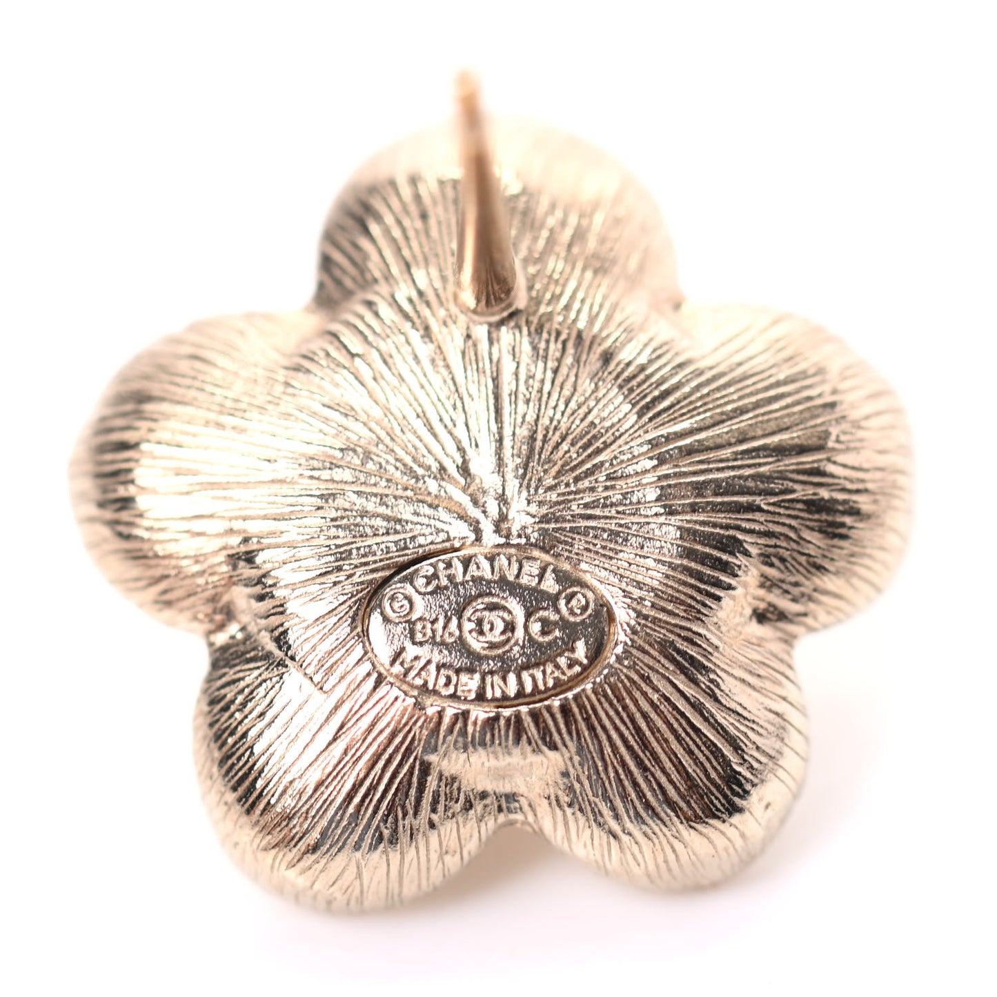 Pearl CC Flower Earrings Gold