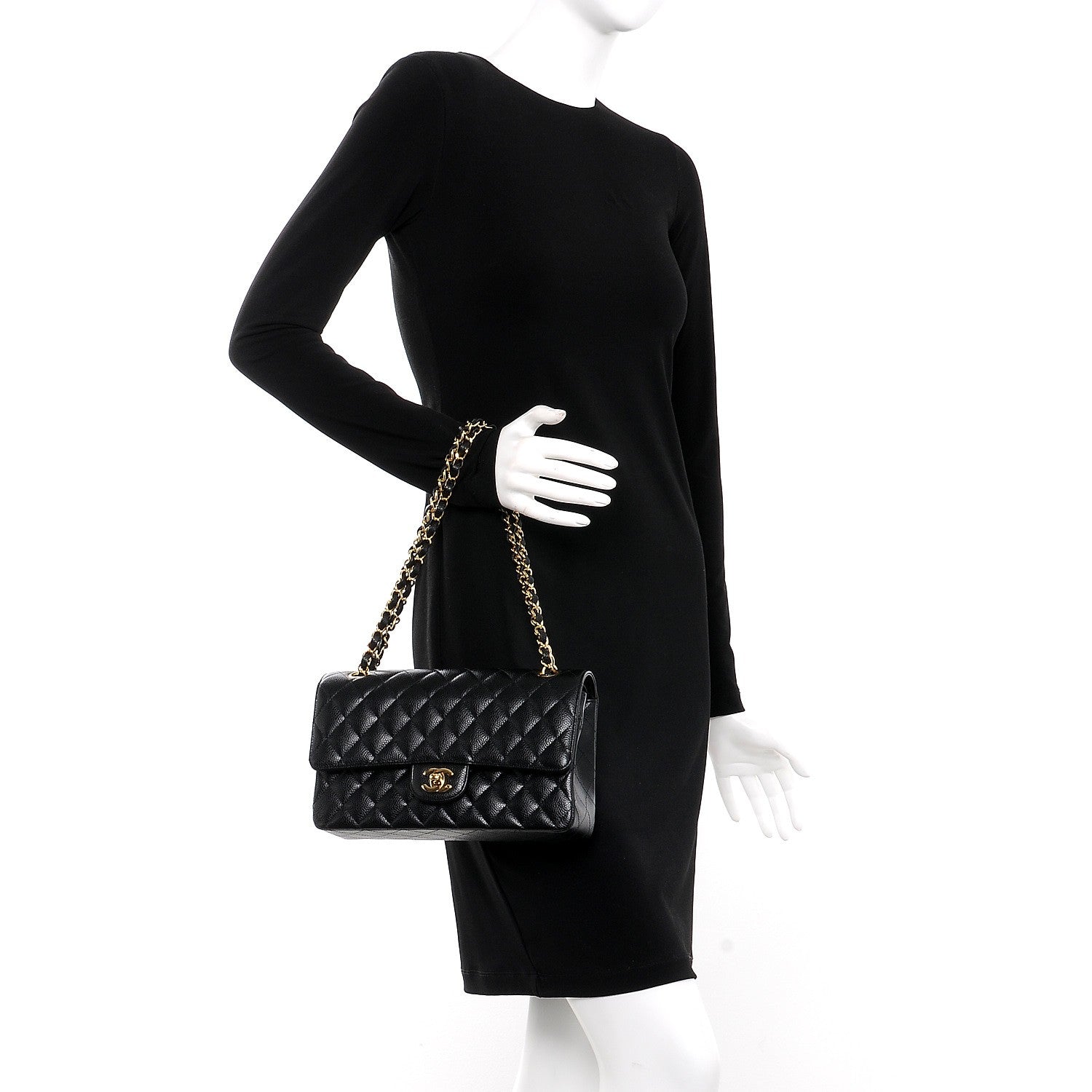 Chanel Caviar Quilted Medium Double Flap Black 3 of 11