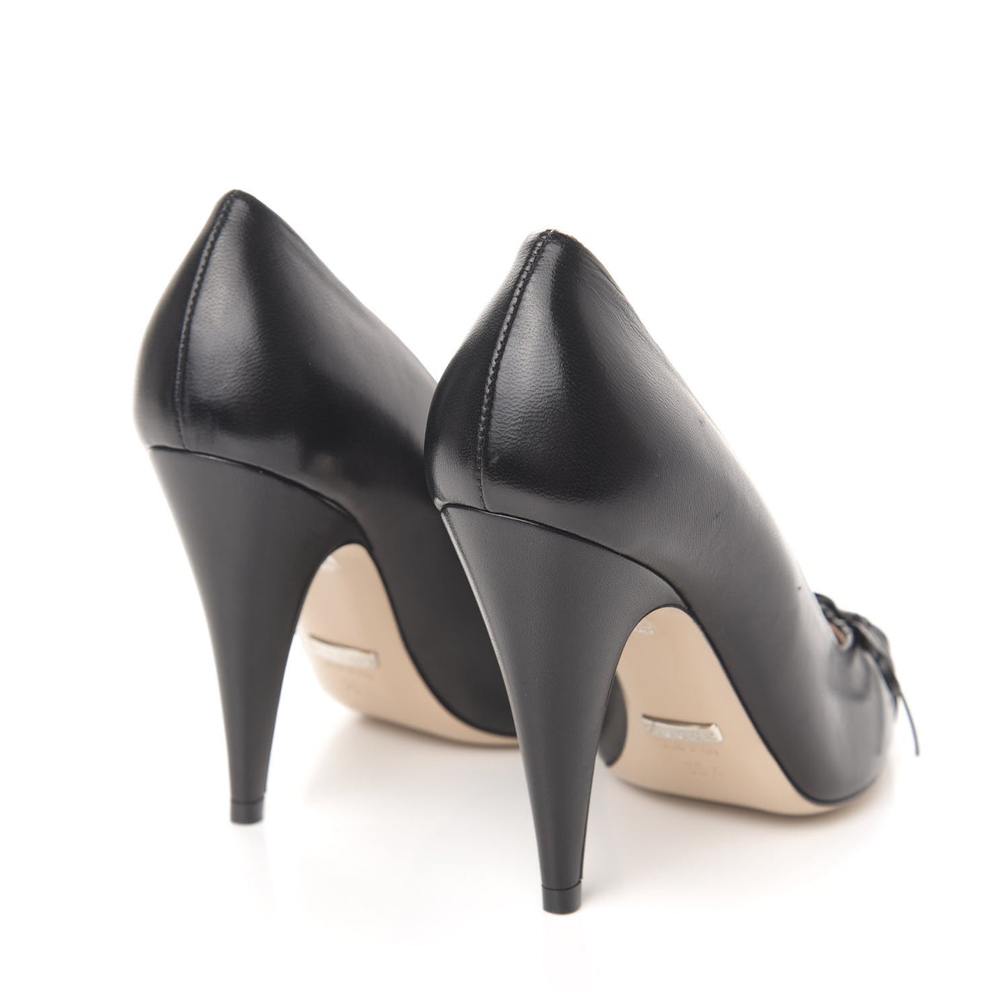 Nappa Bow High Heel Pumps 35.5 Black