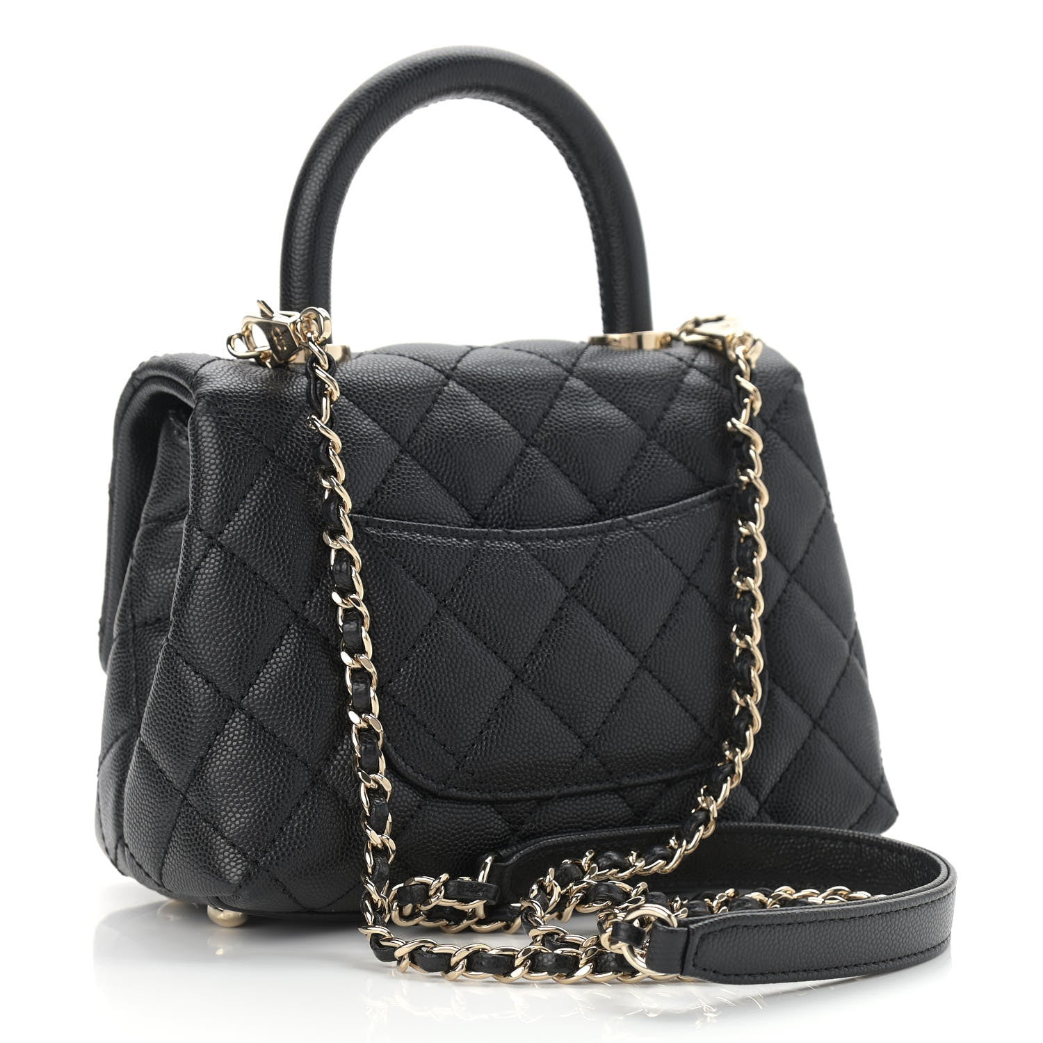 Chanel Caviar Quilted Extra Mini Coco Handle Flap Black 3 of 9