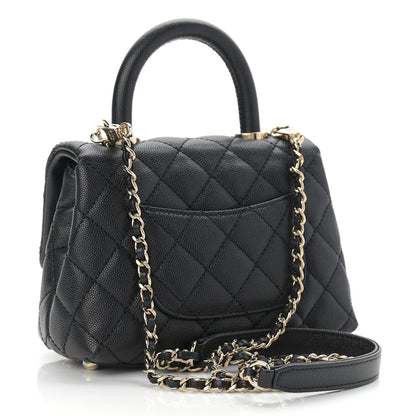 Chanel Caviar Quilted Extra Mini Coco Handle Flap Black 3 of 9
