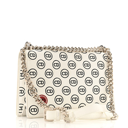 Christian Dior Calfskin Printed Medium Diorama Flap Bag White 3 of 14