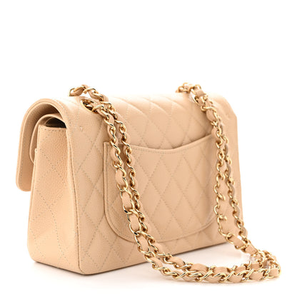 Chanel Caviar Quilted Small Double Flap Beige 3 of 11