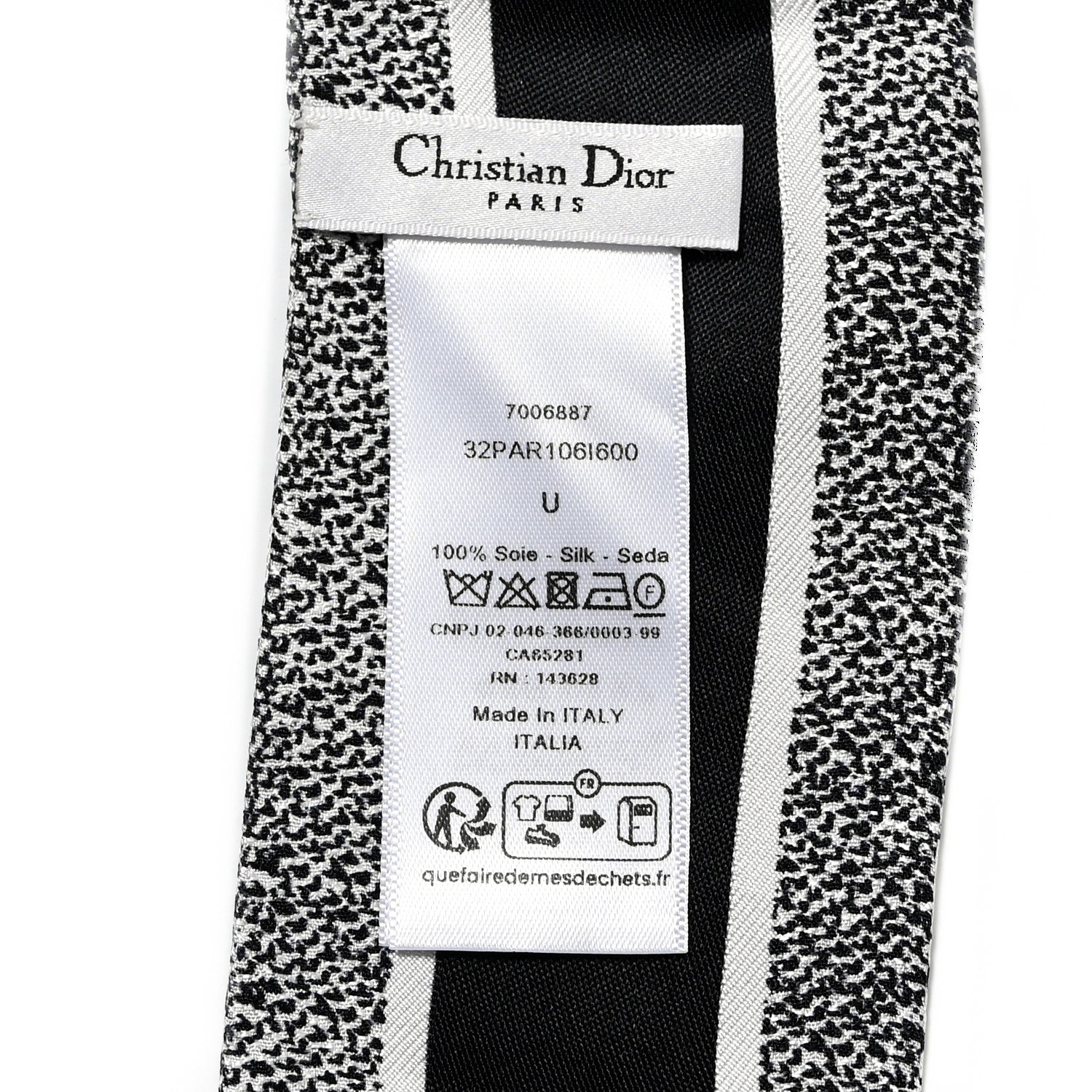 Christian Dior Silk Plan De Paris Mitzah Scarf White Black 4 of 5