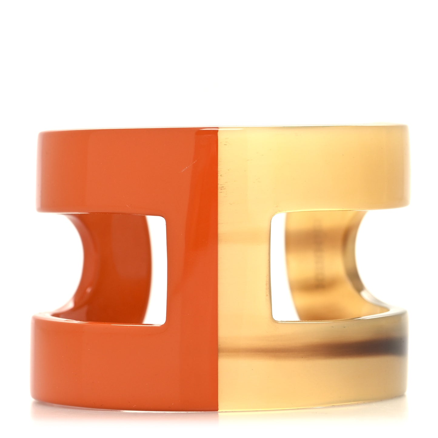 Buffalo Horn Lacquer Ano H Cuff Orange