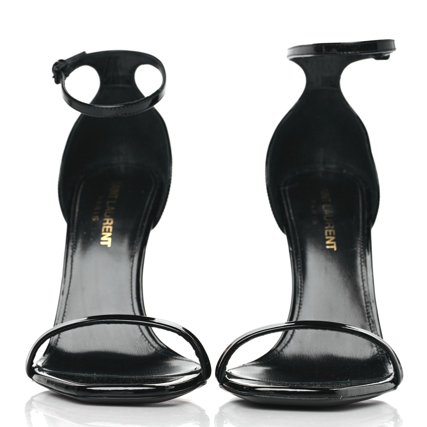 Patent Calfskin Opyum 110 Sandals 37 Black Gold