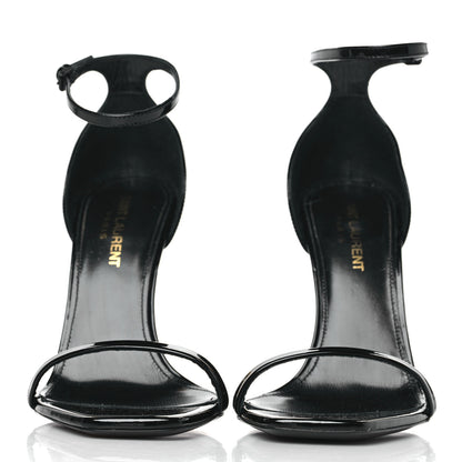 Saint Laurent Patent Calfskin Opyum 110 Sandals 37 Black Gold 2 of 10