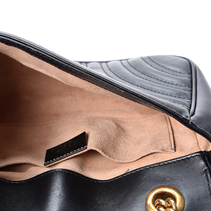 Gucci Calfskin Matelasse Mini GG Marmont Shoulder Bag Black 4 of 12