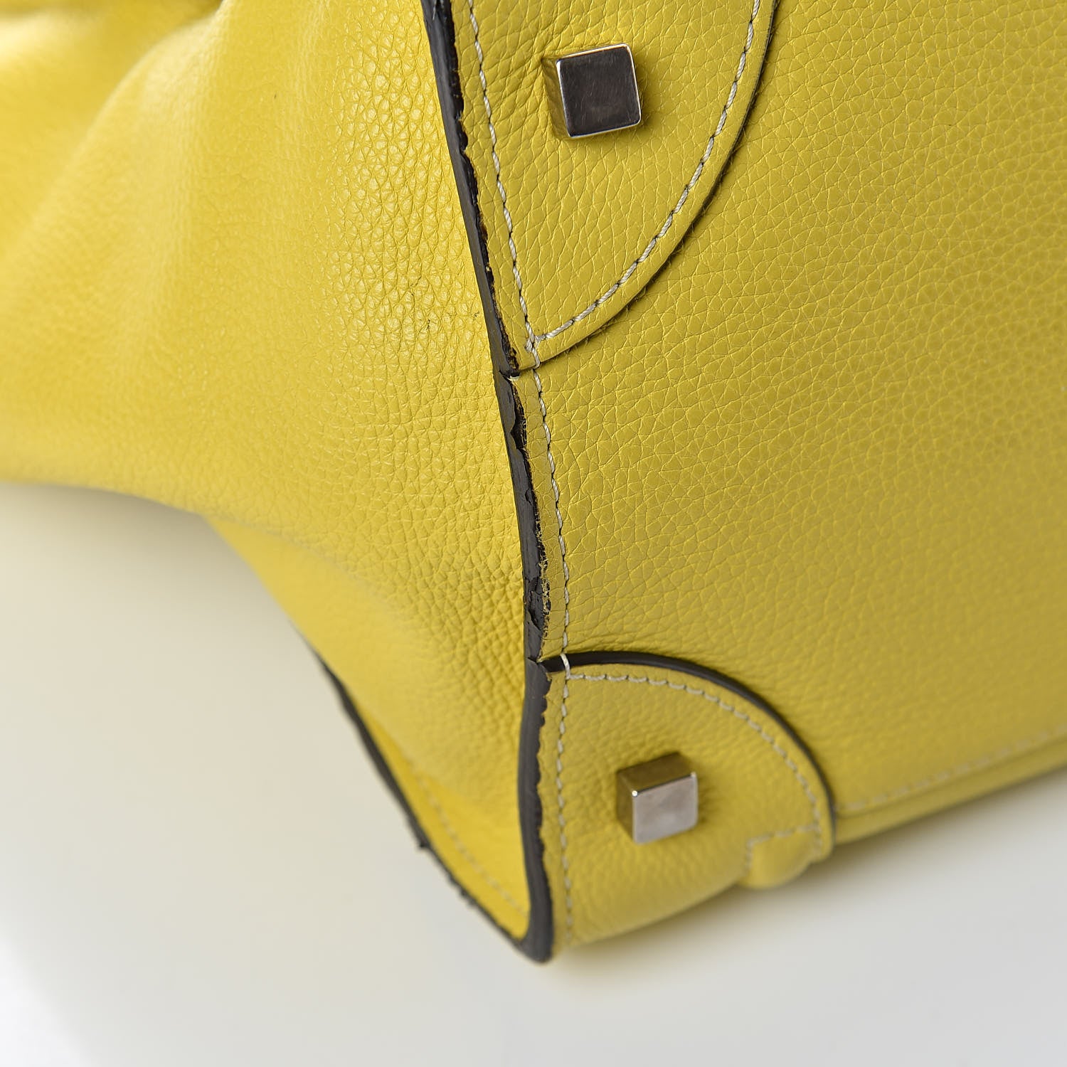 Celine Drummed Calfskin Mini Luggage Chartreuse 11 of 11